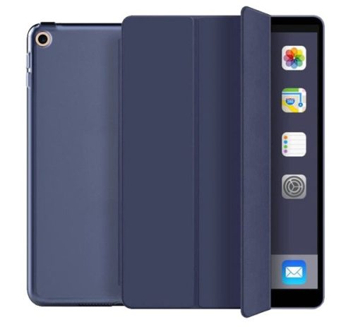 Tok álló, bőr hatású (aktív FLIP, oldalra nyíló, TRIFOLD asztali tartó funkció) SÖTÉTKÉK Apple IPAD 10.2 (2019), Apple IPAD 10.2 (2020), Apple IPAD 10.2 (2021)