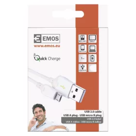   Töltő- és adatkábel USB-A 2.0 / micro USB-B 2.0, Quick Charge, 1 m, fehér