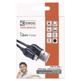  Töltő- és adatkábel USB-A 2.0 / micro USB-B 2.0, Quick Charge, 1 m, fekete