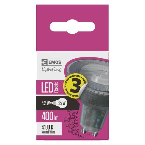 EMOS Classic LED izzó MR16 GU10 4.2W 333lm természetes fehér