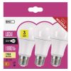 EMOS LED izzó 3db A60 E27 10.5W 1060lm meleg fehér