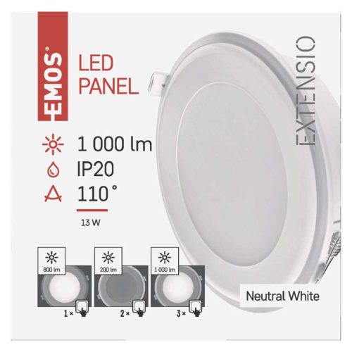 EMOS LED panel beépíthető 13W 800lm IP20 természetes fehér