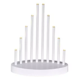   LED gyertyatartó, fehér, 24,5 cm, 3x AA, beltéri, meleg fehér, időzítő
