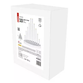 LED gyertyatartó, fehér, 24,5 cm, 3x AA, beltéri, meleg fehér, időzítő
