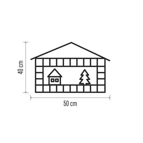 LED adventi naptár, fa, 40x50 cm, 2x AA, beltéri, meleg fehér, időzítő