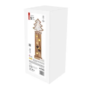 LED karácsonyfa fából, 48 cm, 2x AA, beltéri, meleg fehér, időzítő