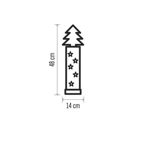LED karácsonyfa fából, 48 cm, 2x AA, beltéri, meleg fehér, időzítő