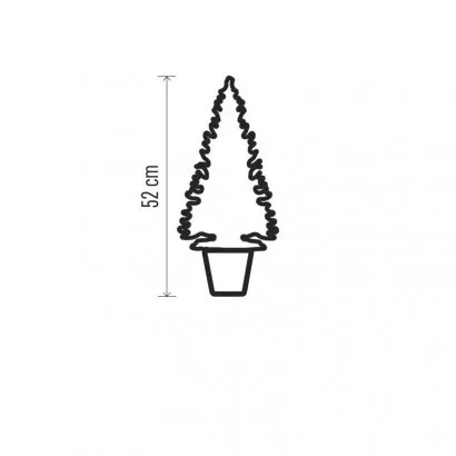 LED karácsonyfa, havas, 52 cm, 3x AA, beltéri, meleg fehér, időzítő
