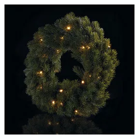 LED karácsonyi koszorú, 40 cm, 2x AA, beltéri, meleg fehér, időzítő