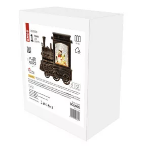 LED karácsonyi mozdony 17x16 cm, 3x AA, beltéri, meleg fehér, időzítő
