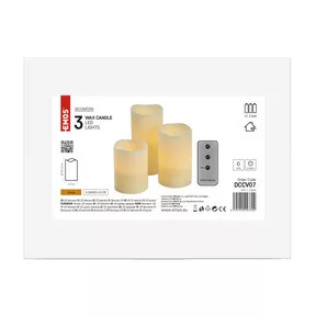 LED dekoráció – 3x viaszgyertya, 3x 3x AAA, beltéri, vintage, távirányító