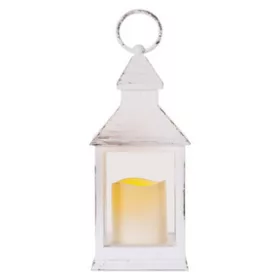   LED dekoráció – lámpa, antik, fehér, villogó, 3x AAA, beltéri, vintage, időzítő