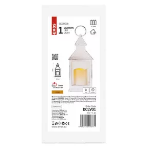 LED dekoráció – lámpa, antik, fehér, villogó, 3x AAA, beltéri, vintage, időzítő