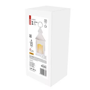 LED dekoráció – lámpa, antik, fehér, villogó, 3x AAA, beltéri, vintage, időzítő