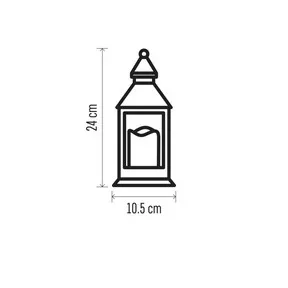 LED dekoráció – lámpa, antik, fekete, villogó, 3x AAA, beltéri, vintage, időzítő