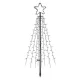 LED karácsonyfa, fém, 180 cm, kültéri és beltéri, hideg fehér, időzítő