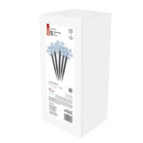 LED karácsonyi leszúrható hópelyhek, 35 cm, 3x AA, kültéri és beltéri, hideg fehér, időz.
