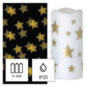   LED dekoráció projektor – csillagok, 3x AAA beltéri, meleg fehér