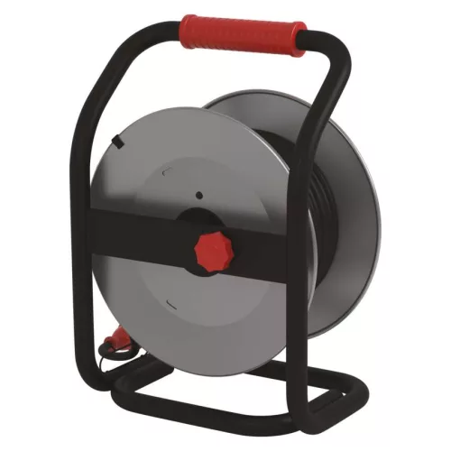 Kültéri kábeldob IP44, 25 m, 4 aljzat, fekete / gumi-neoprén / 230V / 1,5 mm2