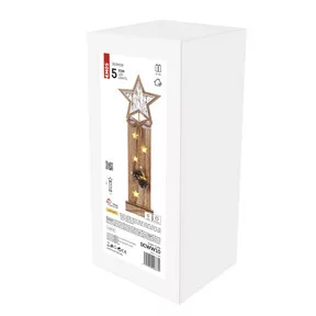 LED dekoráció, fa – csillagok, 48 cm, 2x AA, beltéri, meleg fehér, időzítő