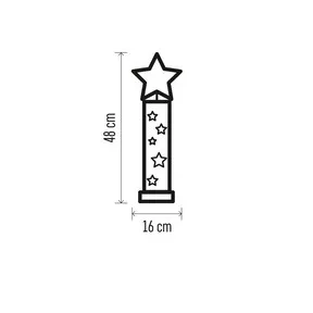 LED dekoráció, fa – csillagok, 48 cm, 2x AA, beltéri, meleg fehér, időzítő