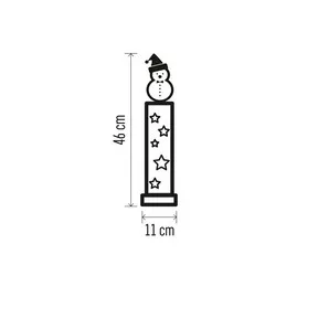 LED dekoráció, fa – hóember, 46 cm, 2x AA, beltéri, meleg fehér, időzítő