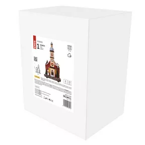 LED karácsonyi templom, 17,5 cm, 3x AA, beltérre, meleg fehér