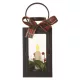 LED dekoráció – karácsonyi lámpa gyertyával, fekete, 20 cm, 3x AAA, beltéri, vintage