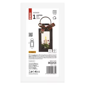 LED dekoráció – karácsonyi lámpa gyertyával, fekete, 20 cm, 3x AAA, beltéri, vintage
