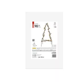 LED karácsonyfa, fém, 50 cm, kültéri és beltéri, meleg fehér