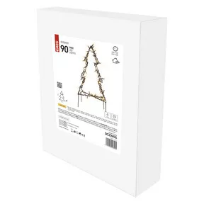LED karácsonyfa, fém, 50 cm, kültéri és beltéri, meleg fehér