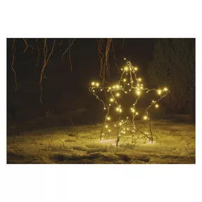LED karácsonyi csillag, fém, 56 cm, kültéri és beltéri, meleg fehér