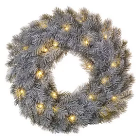   LED dekoráció – adventi koszorú, 40 cm, 2x AA, beltéri, meleg fehér, időzítő