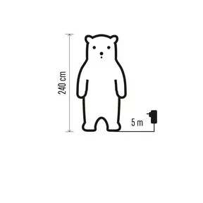 LED jegesmedve karácsonyi ajándékkal, felfújható, 240cm, kültérre és beltérre, hideg fehér