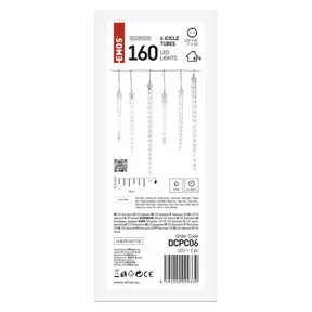 LED karácsonyi girland – jégcsapok, 6 db, 2 m, kültérre és beltérre, hideg fehér