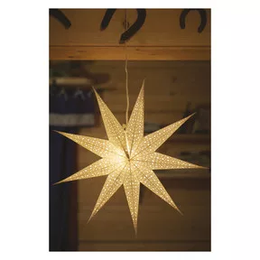 LED papír csillag, függeszthető, 60 cm, beltérre