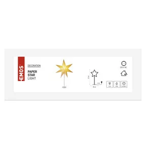 LED papír csillag, talpas, 45 cm, beltérre