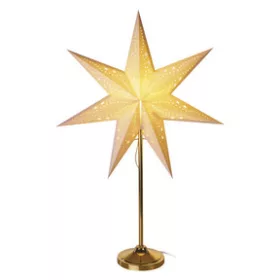 LED papírcsillag, aranyszínű talppal, 45 cm, beltéri