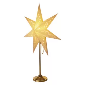 LED papírcsillag, aranyszínű talppal, 45 cm, beltéri