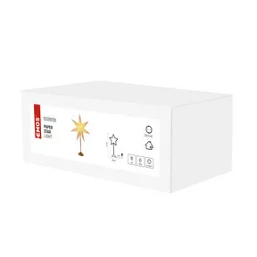 LED papírcsillag, aranyszínű talppal, 45 cm, beltéri