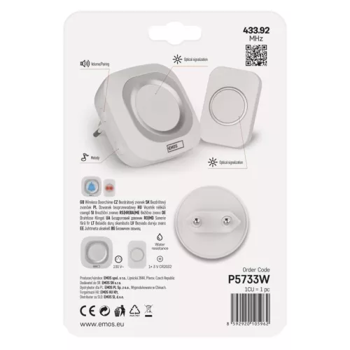 Vezeték nélküli csengő P5733W