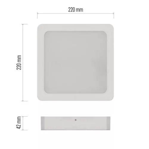 LED felületi lámpatest RUBIC, négyzet, fehér, 24W, természetes fehér