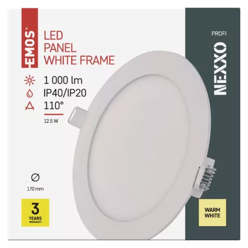 LED süllyesztett lámpatest NEXXO, kerek, fehér, 12W, meleg fehér
