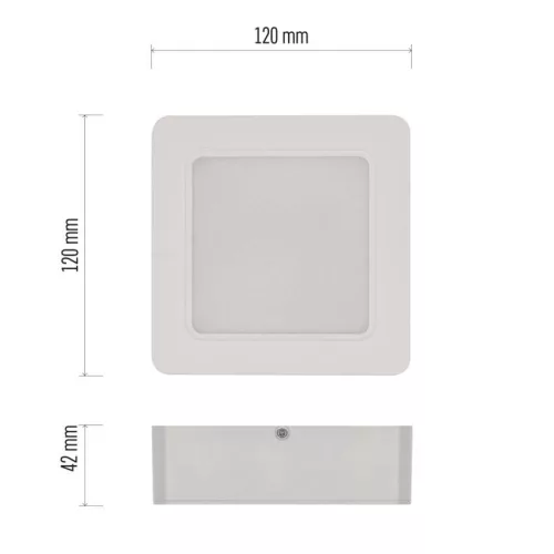 LED felületi lámpatest RUBIC, négyzet, fehér, 9W, természetes fehér