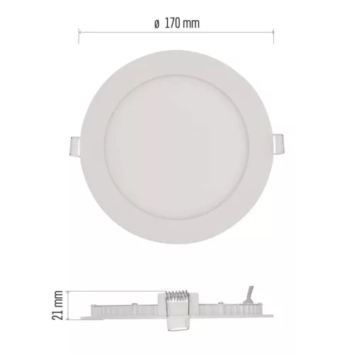 LED süllyesztett lámpatest NEXXO, kerek, fehér, 12,5W, természetes fehér