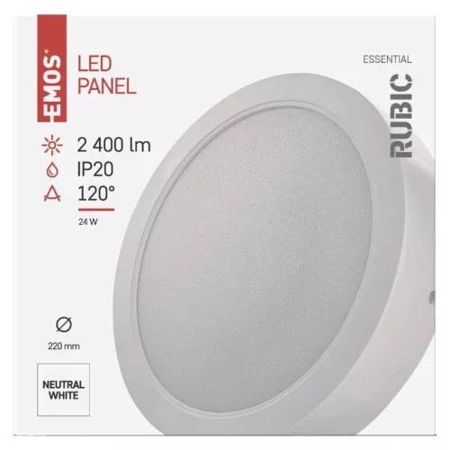 LED süllyesztett lámpatest RUBIC, kerek, fehér, 24W, természetes fehér