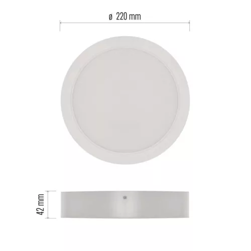 LED süllyesztett lámpatest RUBIC, kerek, fehér, 24W, természetes fehér
