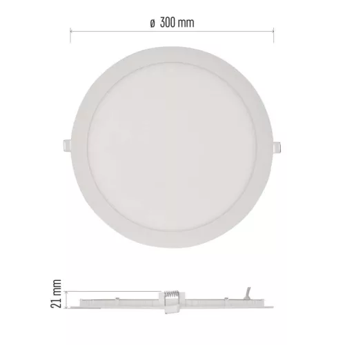 LED süllyesztett lámpatest NEXXO, kerek, fehér, 24W, meleg fehér