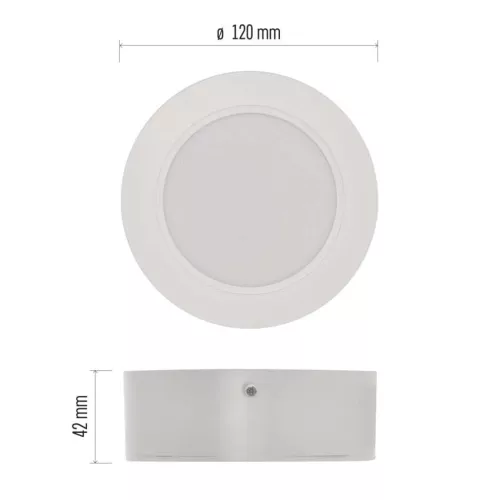 LED felületi lámpatest RUBIC, kerek, fehér, 9W, természetes fehér