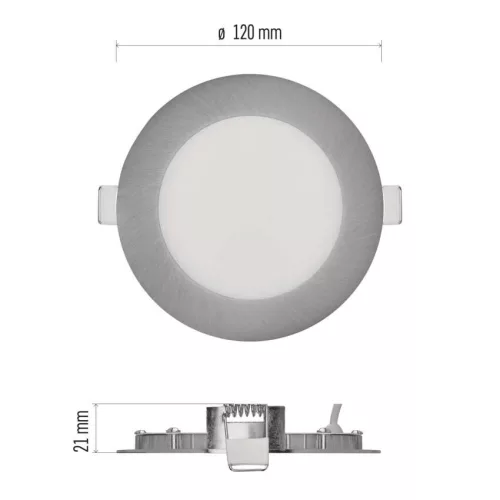 LED süllyesztett lámpatest NEXXO, kerek, ezüst, 7W, CCT